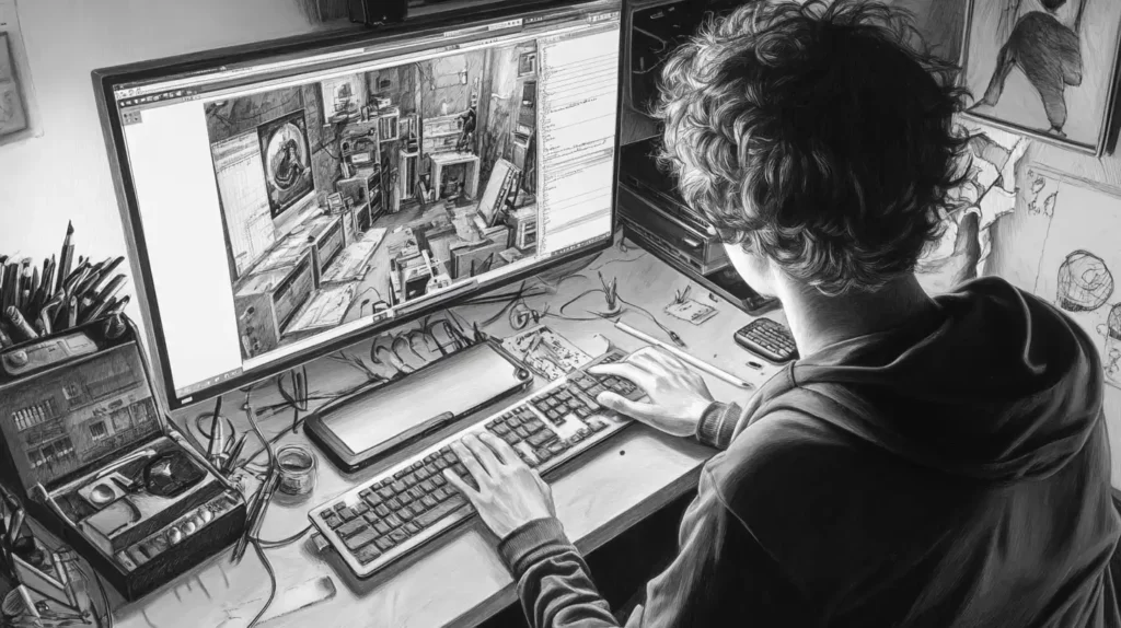 2030년 인터넷 미래: 10가지 흐름으로 짚어보는 디지털 사회 3 인터넷으로 다양한 정보를 수집하는 남성의 모습